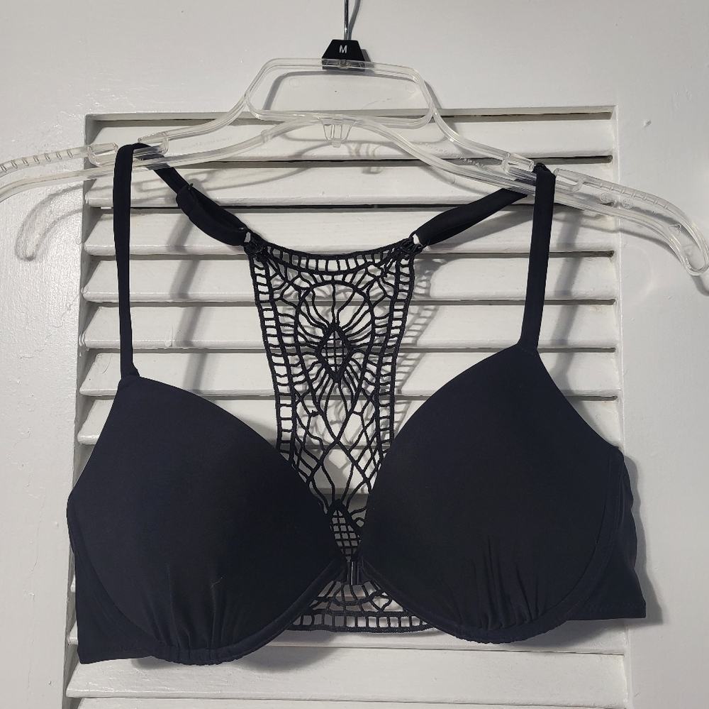 Xhilaration Black Crochet Bikini Top